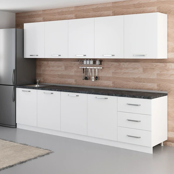 Minar 300 Cm Mutfak Dolabı Beyaz 300-B3 - Resim 5