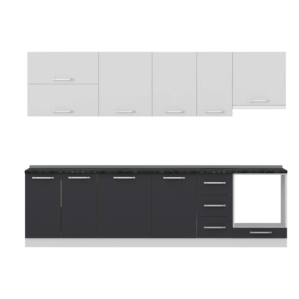 Minar 290 Cm Mutfak Dolabı Beyaz Antrasit 290-A8 - Resim 2