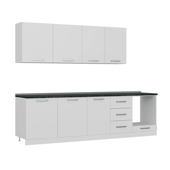 Minar 280 Cm Mutfak Dolabı Beyaz 280-B3 - Resim 3