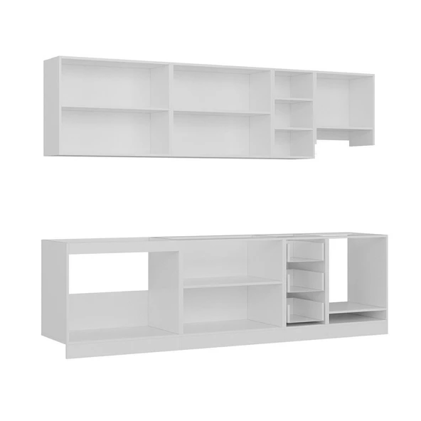 Minar 280 Cm Mutfak Dolabı Beyaz Dore 280-D11 - Resim 6