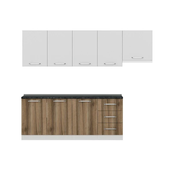 Minar 260 Cm Mutfak Dolabı Beyaz Dore 260-D7 - Resim 2