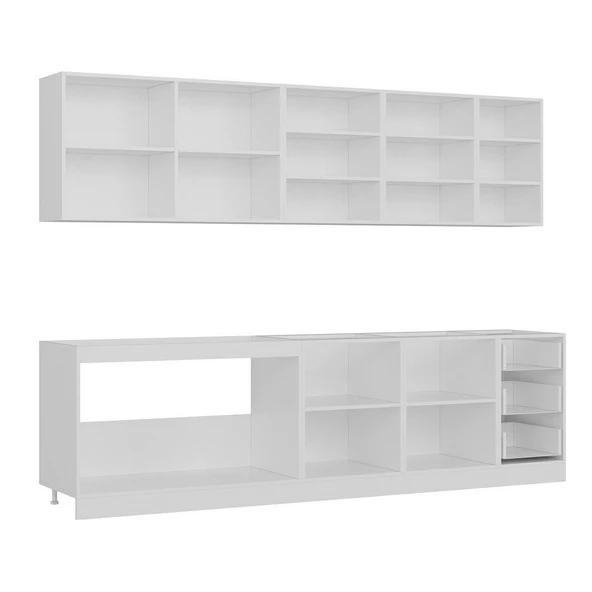 Minar 285 Cm Mutfak Dolabı Beyaz Antrasit 285-A2 - 6