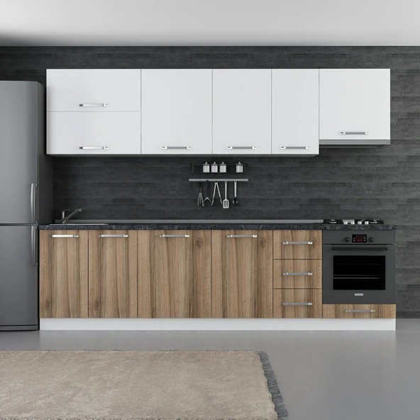 Minar 290 Cm Mutfak Dolabı Beyaz Dore 290-D8 ürün görseli