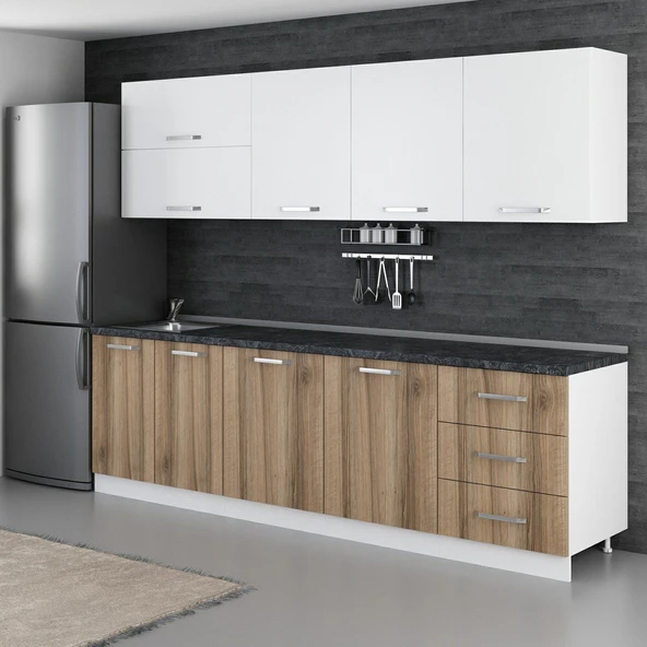 Minar 270 Cm Mutfak Dolabı Beyaz Dore 270-D1 - Resim 5