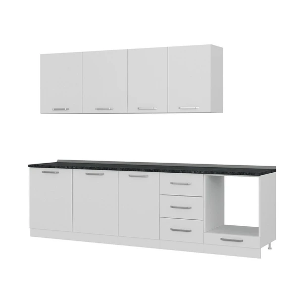 Minar 280 Cm Mutfak Dolabı Beyaz 280-B3 - Resim 4