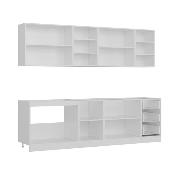 Minar 265 Cm Mutfak Dolabı Beyaz 265-B1 - Resim 6