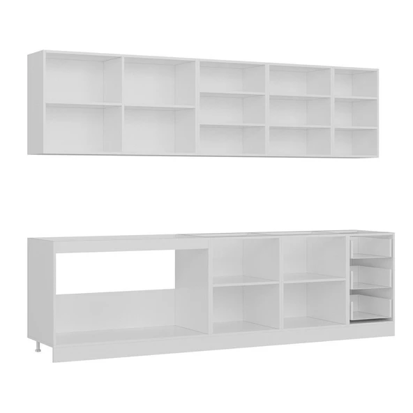 Minar 285 Cm Mutfak Dolabı Beyaz 285-B2 - Resim 6