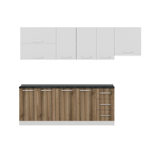 Minar 270 Cm Mutfak Dolabı Beyaz Dore 270-D7 - Resim 2