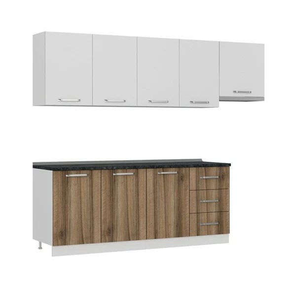 Minar 260 Cm Mutfak Dolabı Beyaz Dore 260-D7 - Resim 3