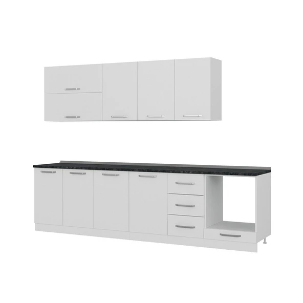 Minar 295 Cm Mutfak Dolabı Beyaz 295-B6 - Resim 4