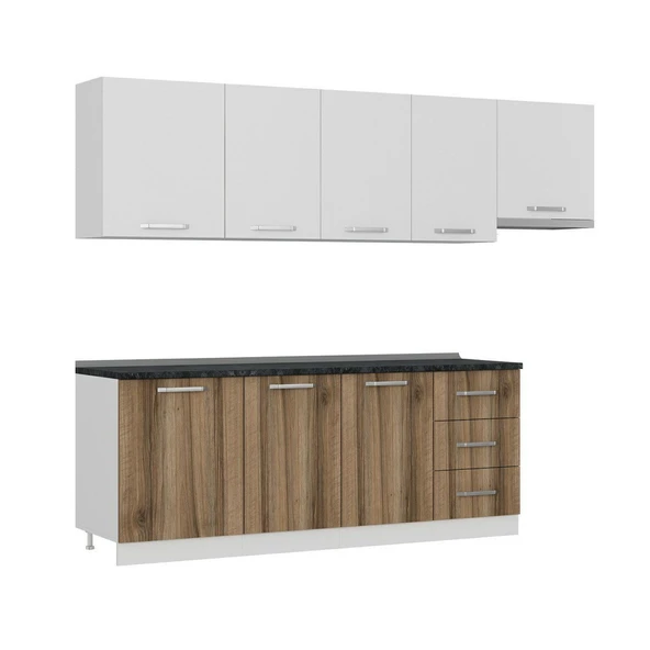 Minar 270 Cm Mutfak Dolabı Beyaz Dore 270-D4 - Resim 3