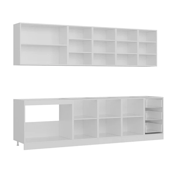 Minar 285 Cm Mutfak Dolabı Beyaz 285-B1 - Resim 6