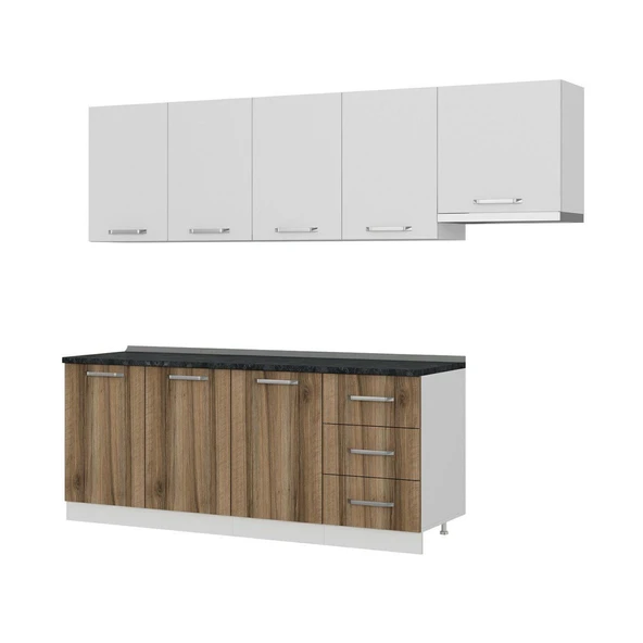 Minar 260 Cm Mutfak Dolabı Beyaz Dore 260-D7 - Resim 4