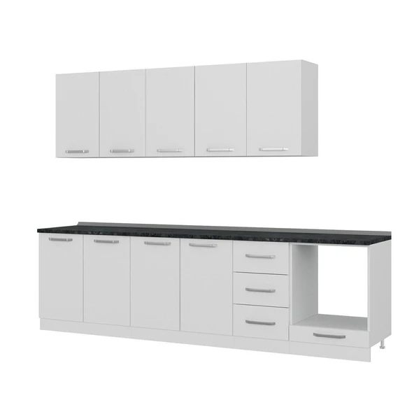 Minar 285 Cm Mutfak Dolabı Beyaz 285-B6 - Resim 4