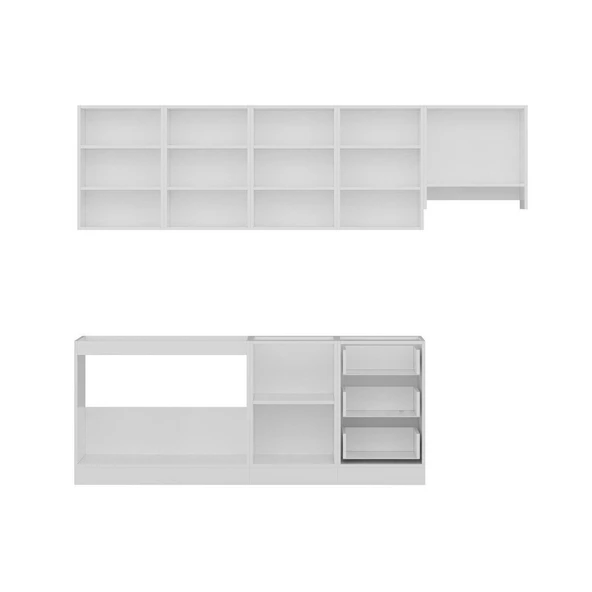 Minar 260 Cm Mutfak Dolabı Beyaz Antrasit 260-A7 - Resim 7