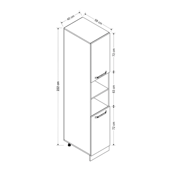 Minar 40 Cm Mutfak Boy Dolabı Beyaz Dore D40-D2 - Resim 8