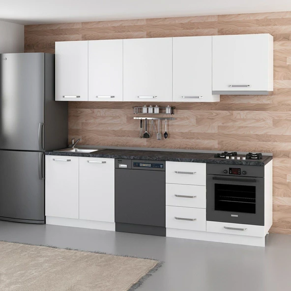 Minar 255 Cm Mutfak Dolabı Beyaz 255-B13 - Resim 3