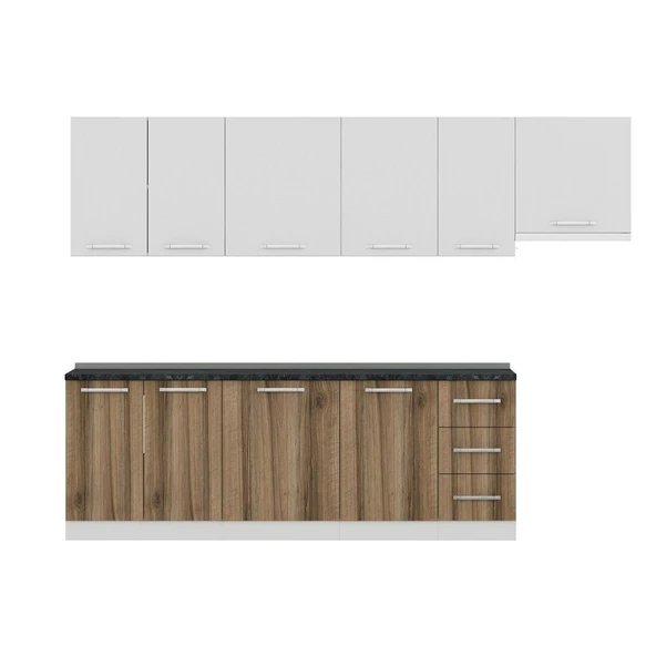 Minar 290 Cm Mutfak Dolabı Beyaz Dore 290-D4 - Resim 2