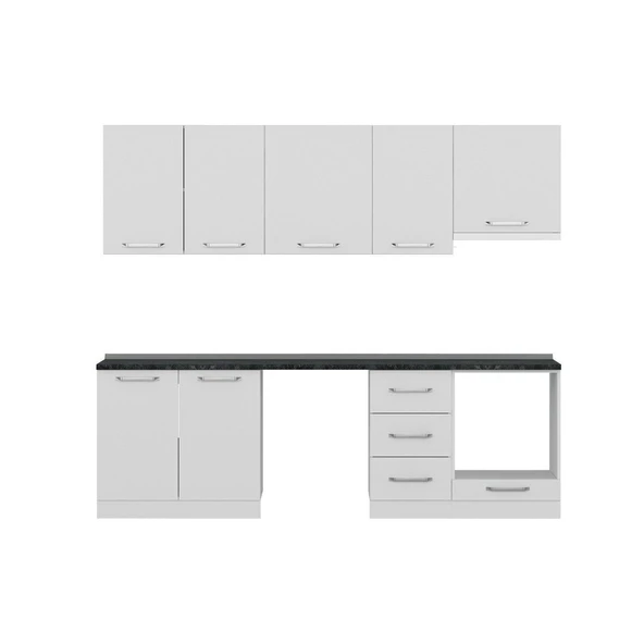 Minar 255 Cm Mutfak Dolabı Beyaz 255-B13 - Resim 4