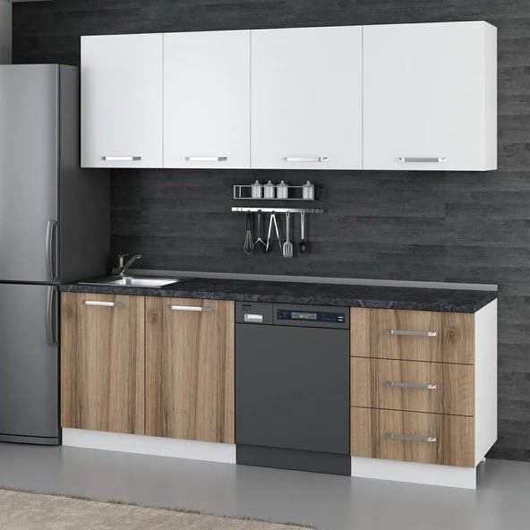 Minar 220 Cm Mutfak Dolabı Beyaz Dore 220-D12 - Resim 3