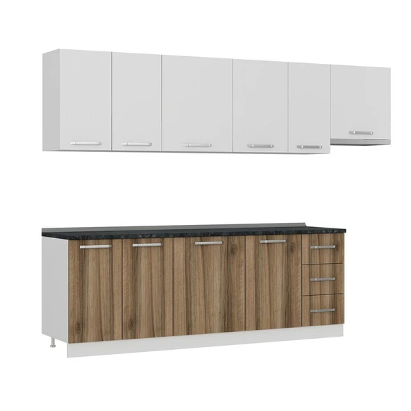 Minar 290 Cm Mutfak Dolabı Beyaz Dore 290-D4 - Resim 3