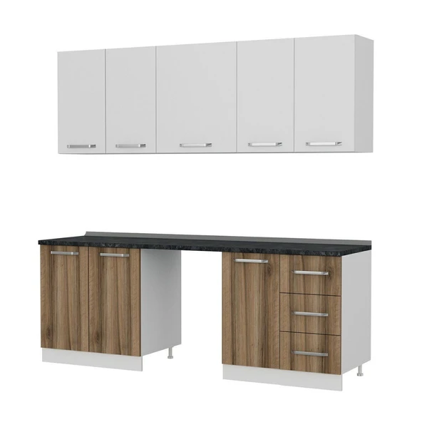 Minar 220 Cm Mutfak Dolabı Beyaz Dore 220-D11 - Resim 6