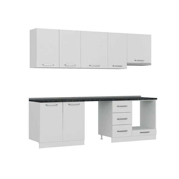 Minar 255 Cm Mutfak Dolabı Beyaz 255-B13 - Resim 2