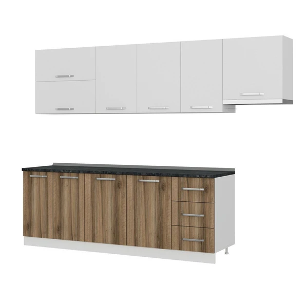 Minar 285 Cm Mutfak Dolabı Beyaz Dore 285-D4 - Resim 4