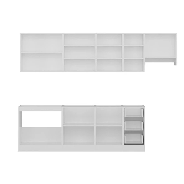 Minar 290 Cm Mutfak Dolabı Beyaz Dore 290-D4 - Resim 7