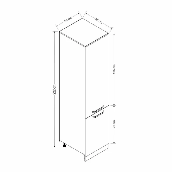 Minar 50 Cm Mutfak Boy Dolabı Beyaz D50-B1 - Resim 8