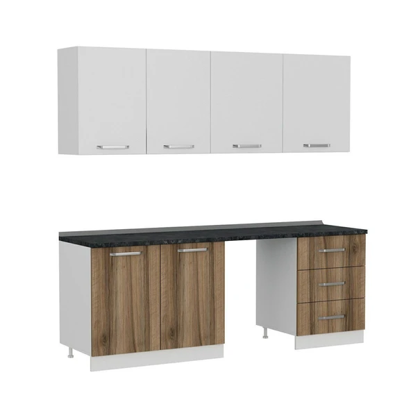 Minar 220 Cm Mutfak Dolabı Beyaz Dore 220-D12 - Resim 2