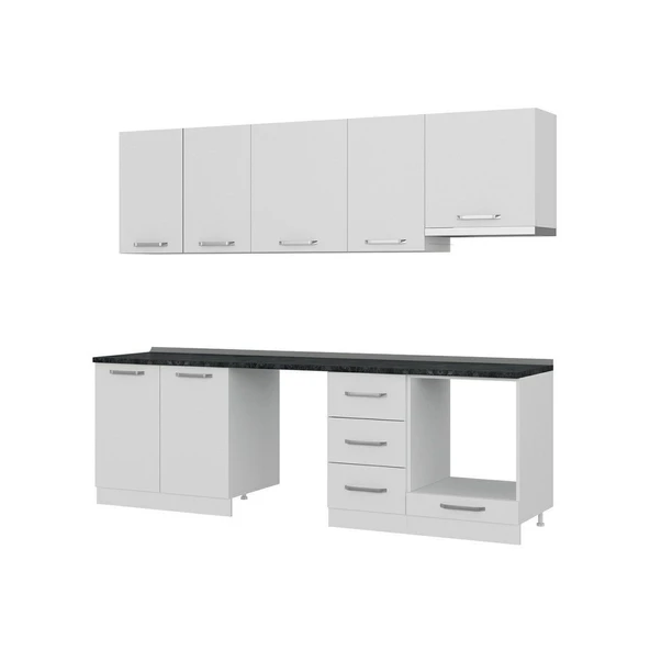 Minar 255 Cm Mutfak Dolabı Beyaz 255-B13 - Resim 6