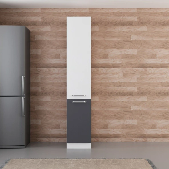 Minar 40 Cm Mutfak Boy Dolabı Beyaz Antrasit D40-A1 ürün görseli