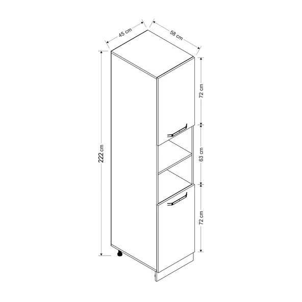 Minar 45 Cm Mutfak Boy Dolabı Beyaz D45-B2 - Resim 8