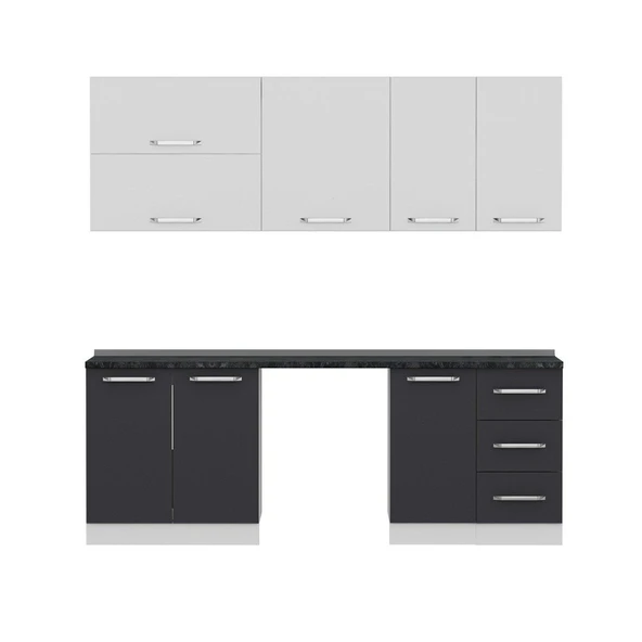 Minar 220 Cm Mutfak Dolabı Beyaz Antrasit 220-A10 - Resim 4