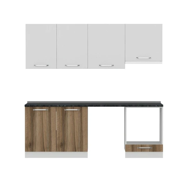 Minar 220 Cm Mutfak Dolabı Beyaz Dore 220-D14 - Resim 4