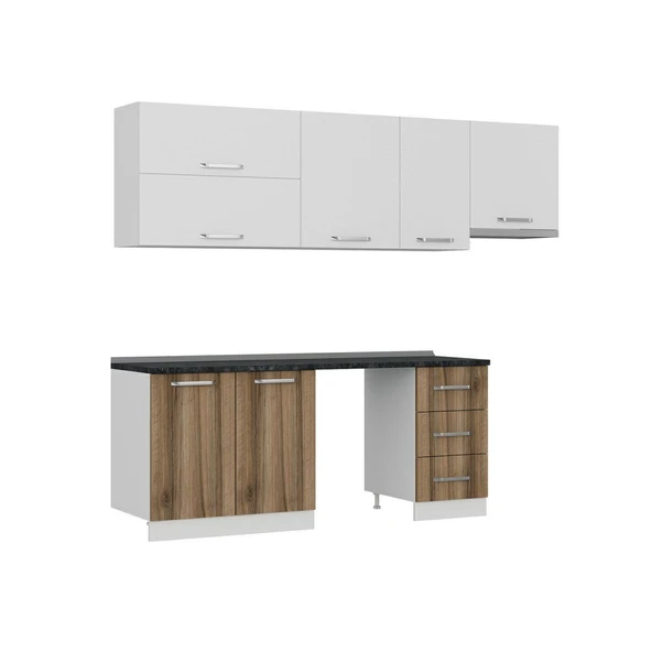 Minar 255 Cm Mutfak Dolabı Beyaz Dore 255-D15 - Resim 2