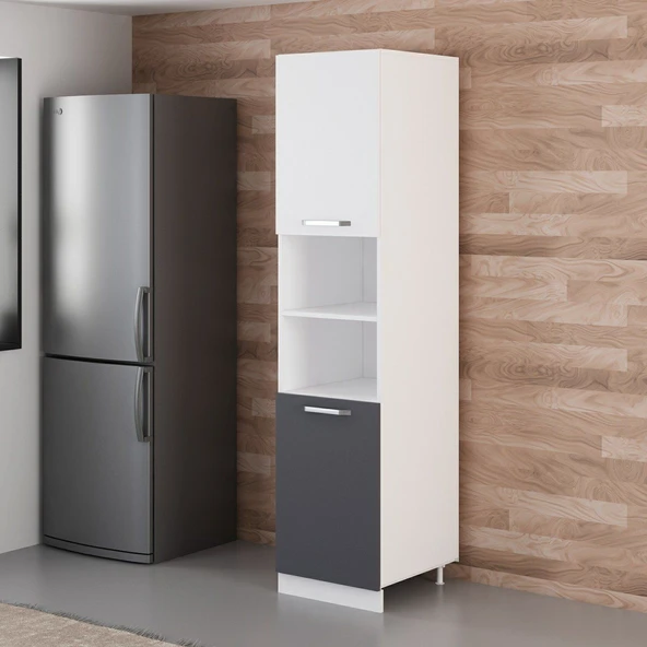 Minar 50 Cm Mutfak Boy Dolabı Beyaz Antrasit D50-A2 - Resim 5