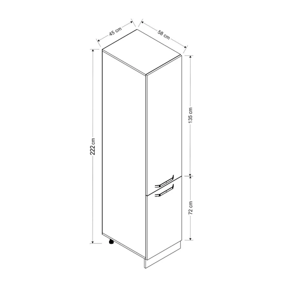 Minar 45 Cm Mutfak Boy Dolabı Beyaz D45-B1 - Resim 8