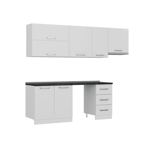 Minar 255 Cm Mutfak Dolabı Beyaz 255-B15 - Resim 2