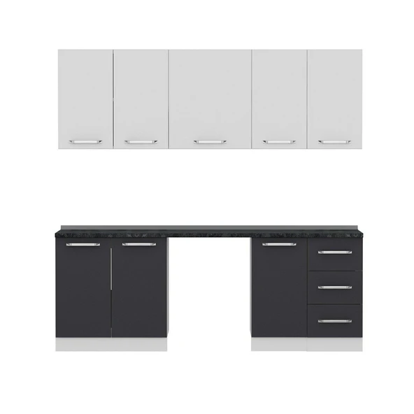 Minar 220 Cm Mutfak Dolabı Beyaz Antrasit 220-A11 - Resim 4