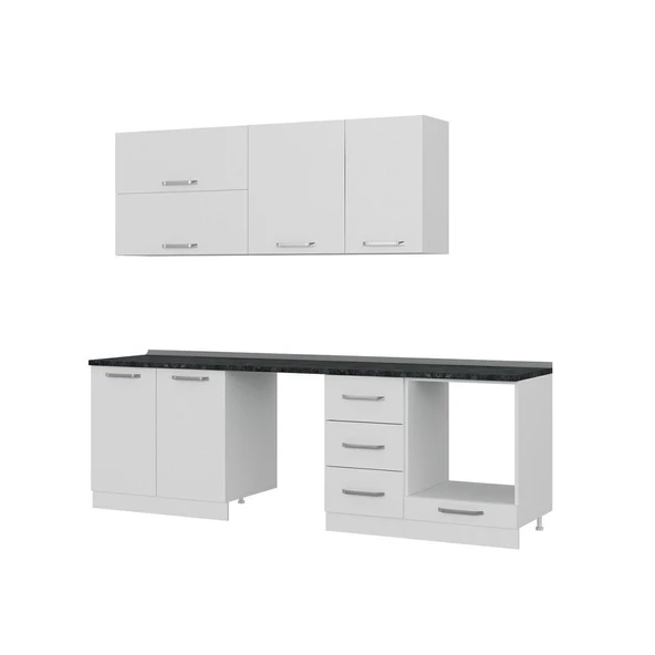 Minar 255 Cm Mutfak Dolabı Beyaz 255-B14 - Resim 5