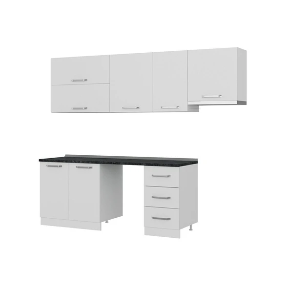 Minar 255 Cm Mutfak Dolabı Beyaz 255-B15 - Resim 6