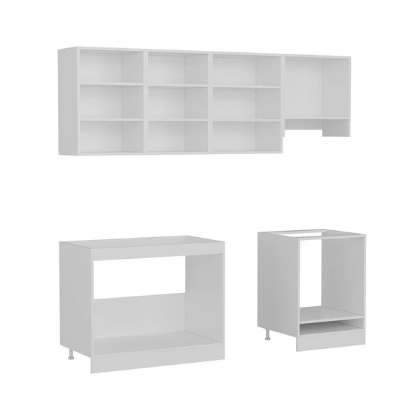 Minar 220 Cm Mutfak Dolabı Beyaz Dore 220-D14 - Resim 7