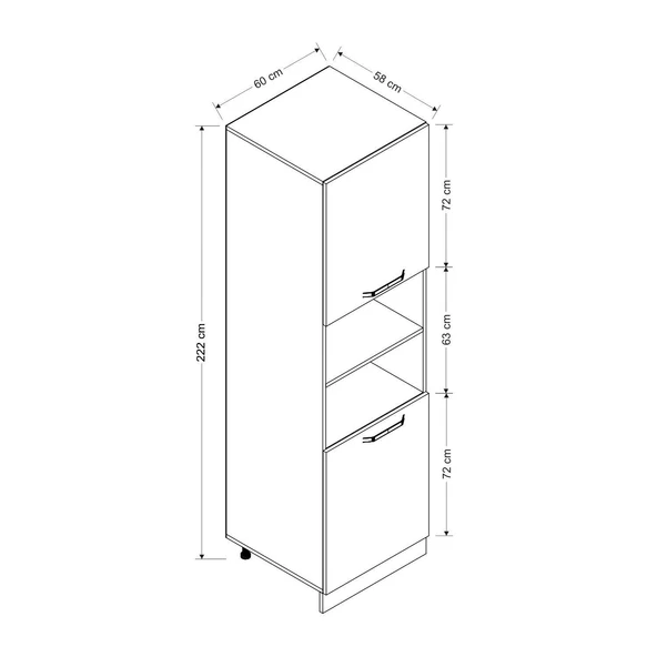 Minar 60 Cm Mutfak Boy Dolabı Beyaz Dore D60-D2 - Resim 8