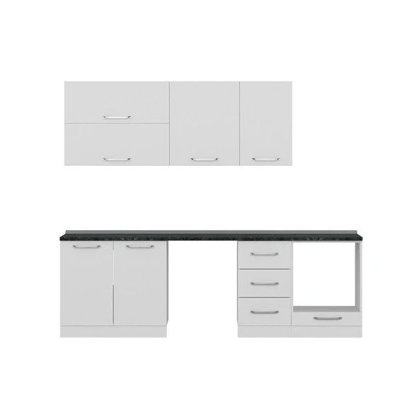 Minar 255 Cm Mutfak Dolabı Beyaz 255-B14 - Resim 3