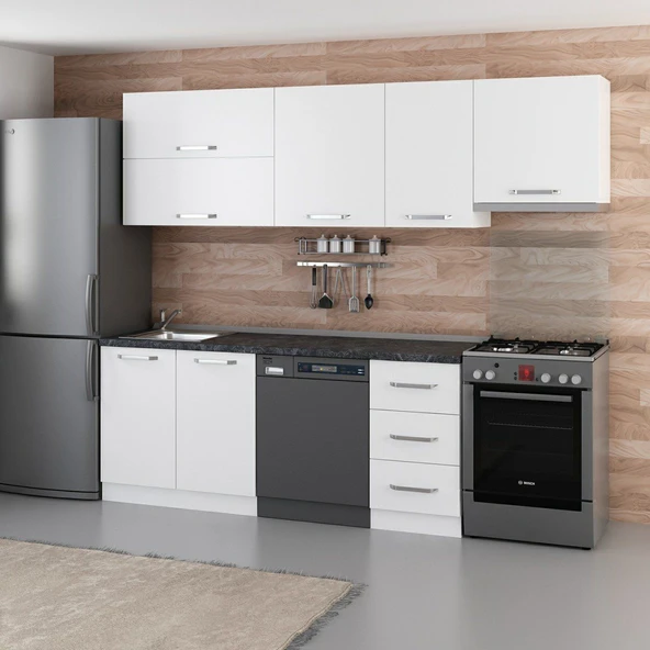 Minar 255 Cm Mutfak Dolabı Beyaz 255-B15 - Resim 3