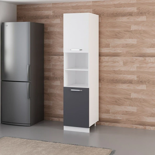 Minar 50 Cm Mutfak Boy Dolabı Beyaz Antrasit D50-A2 - Resim 3