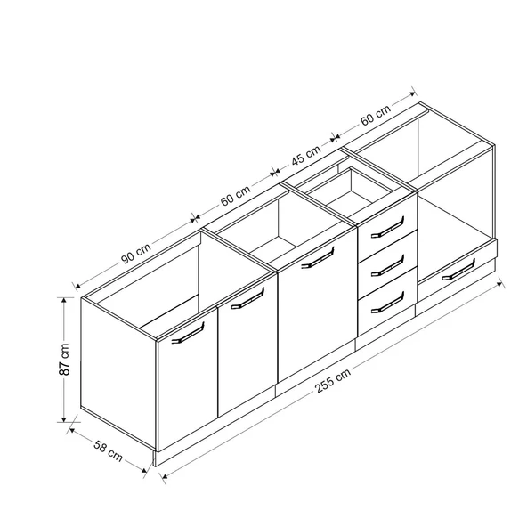Minar 255 Cm Mutfak Dlb Byz Dore 255-D3-Alt - Resim 8