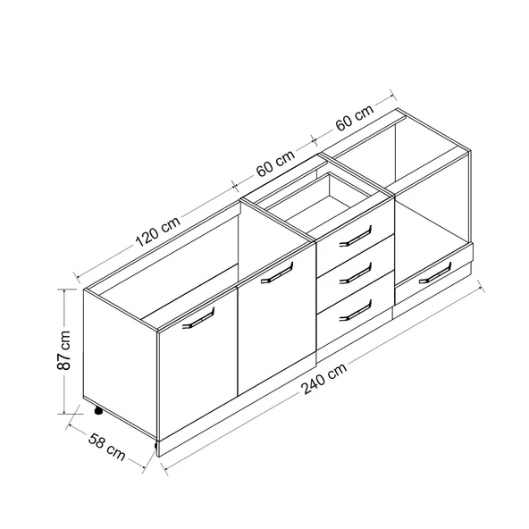 Minar 240 Cm Mutfak Dlb Byz Ant 240-A7-Alt - Resim 8
